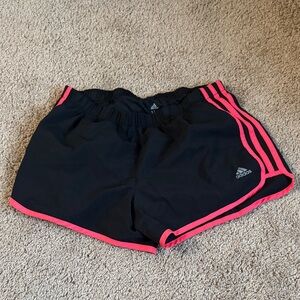 Adidas Women's Black Shorts with Pink Accents